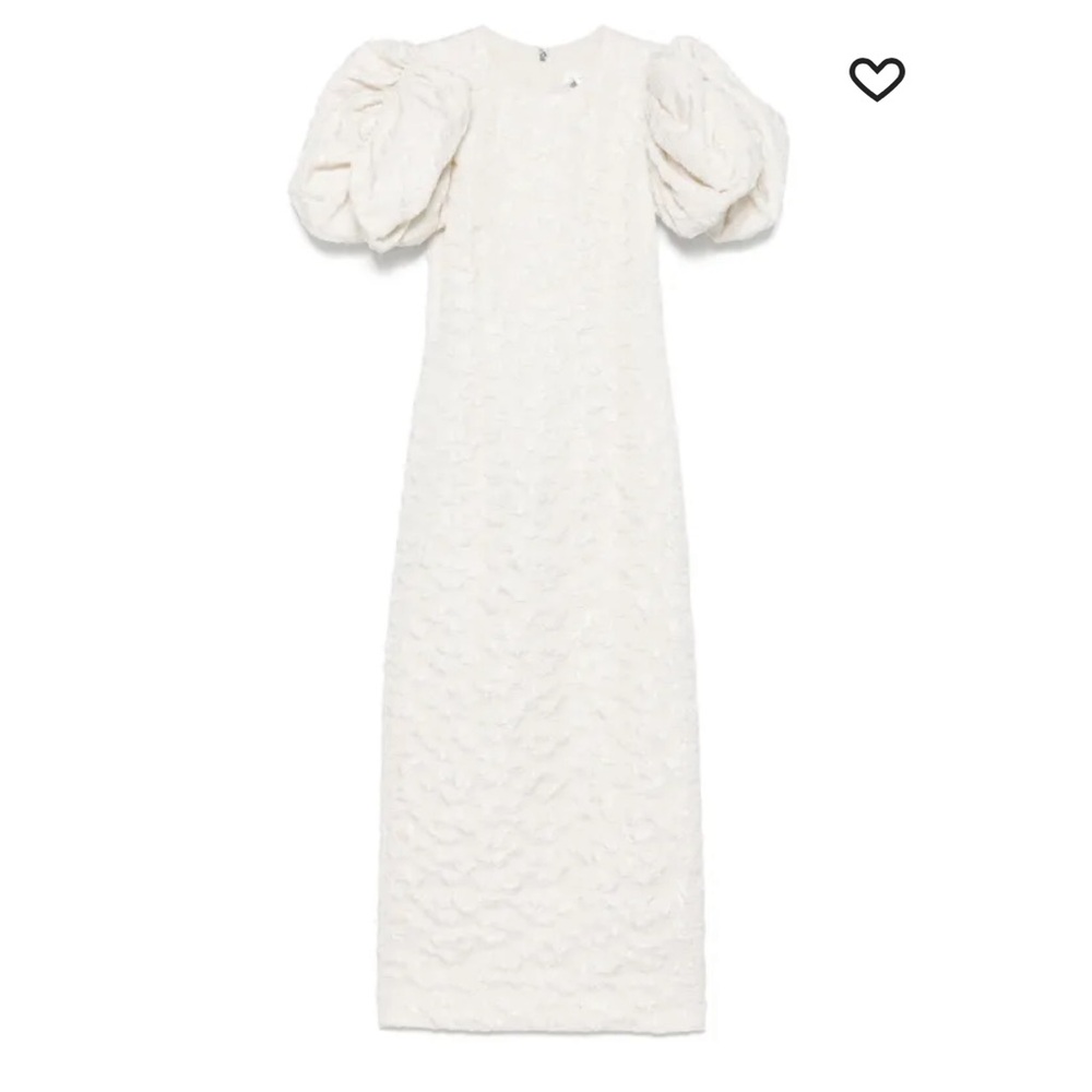 Rotate Birger Christensen White Puff Sleeve Midi Dress